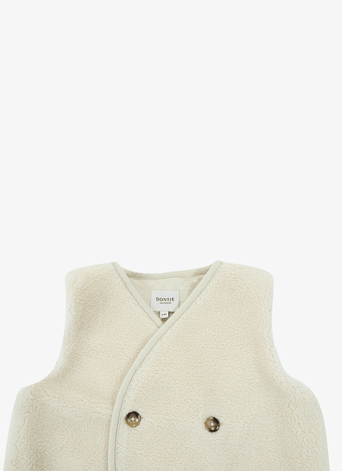 Donsje Amsterdam Monty Gilet - detail 6 gebroken wit
