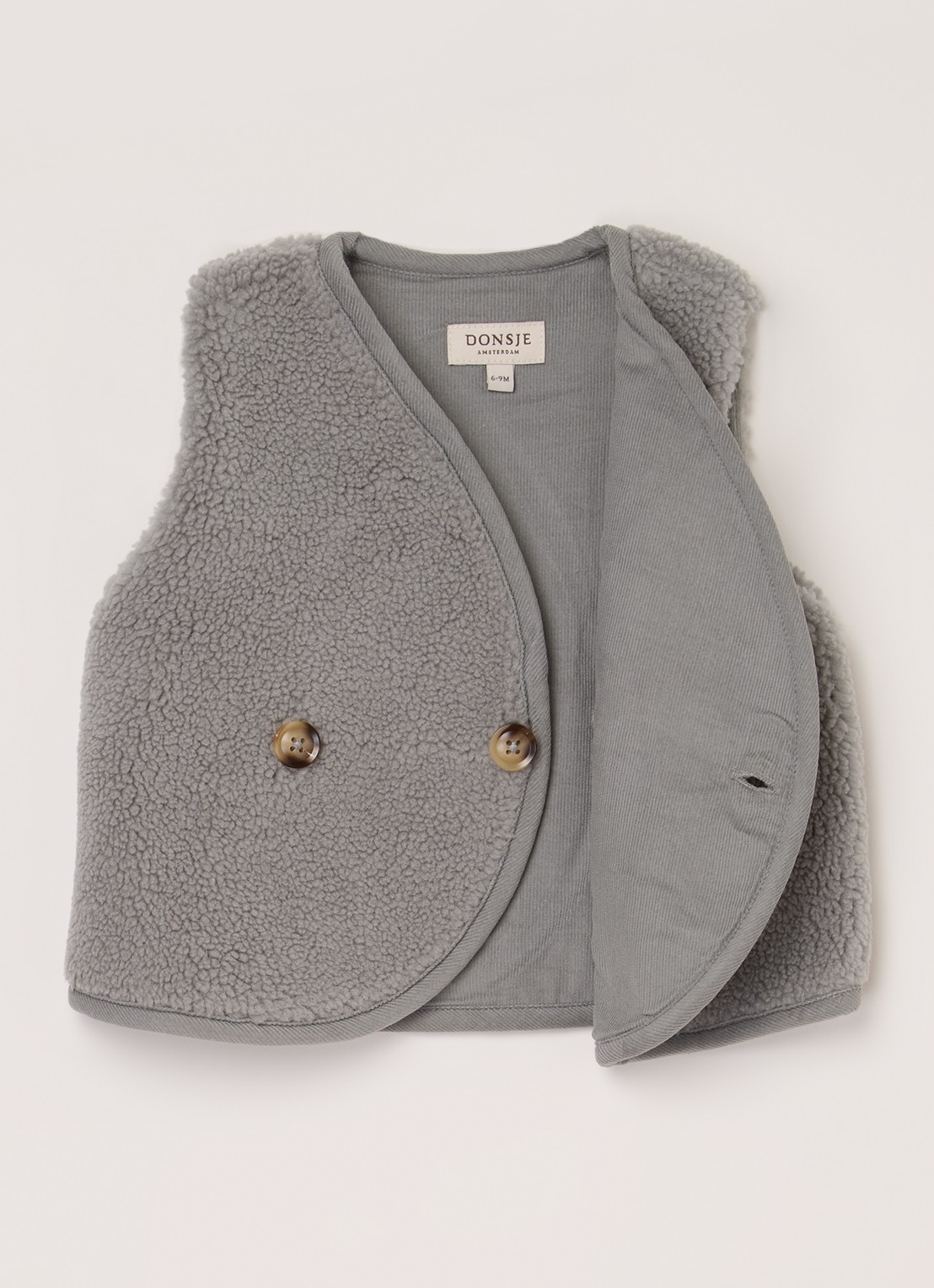 Donsje Amsterdam Monty Gilet - detail 4 grijs