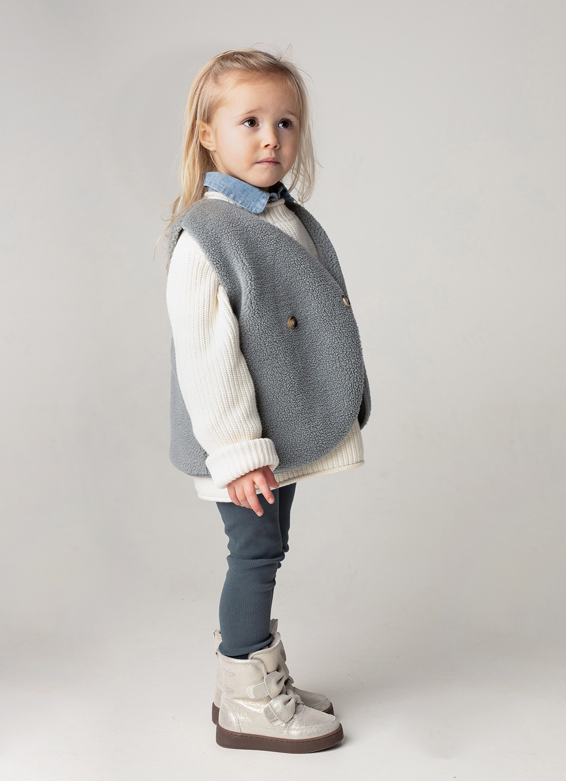 Donsje Amsterdam Monty Gilet - detail 6 grijs