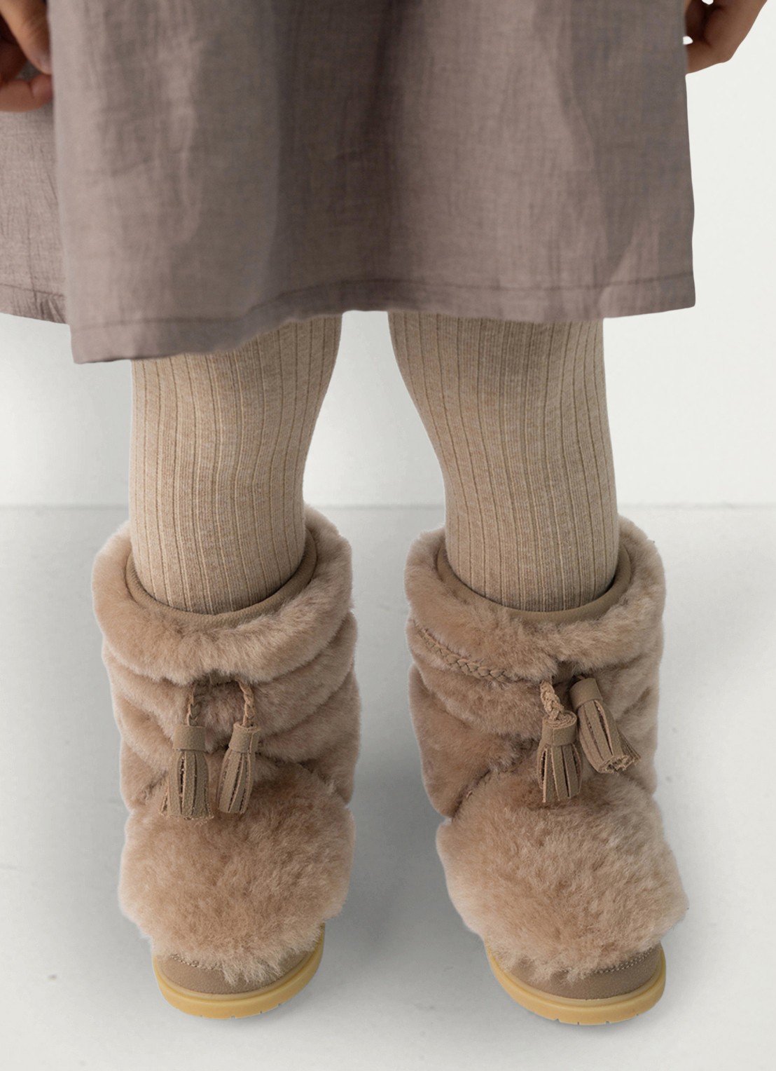 Donsje Amsterdam Myril boots met bont - voorkant 2 bruin