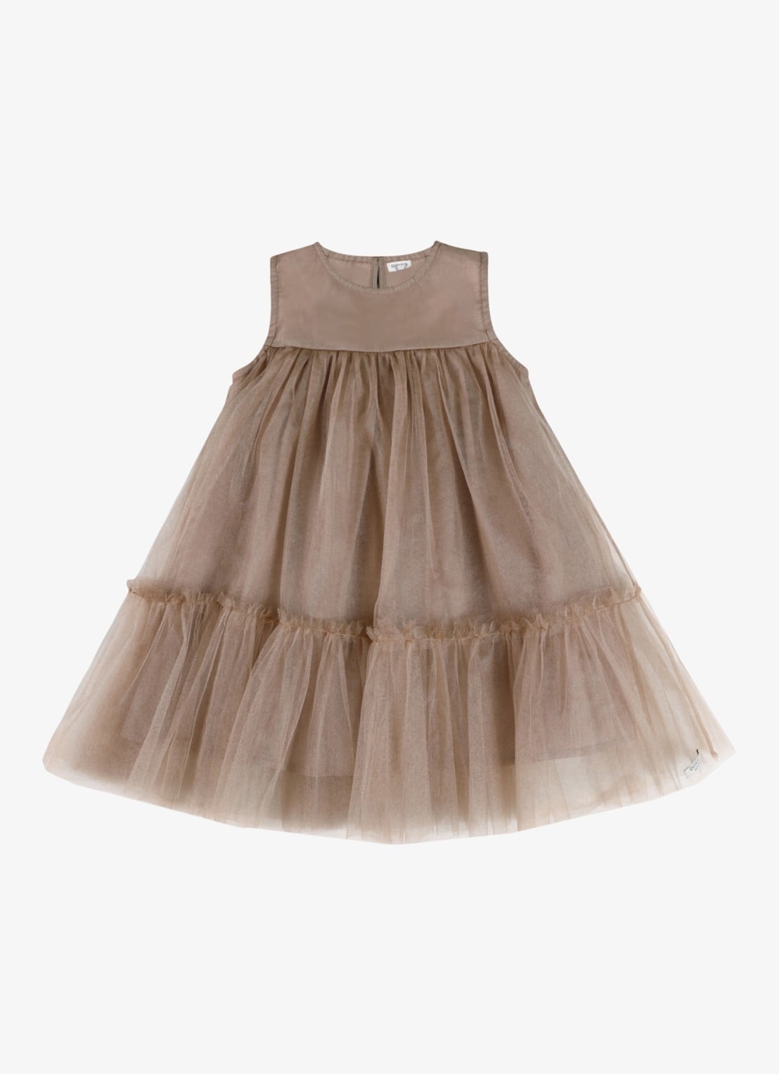 Donsje Amsterdam Negina jurk met tule - voorkant 5 beige
