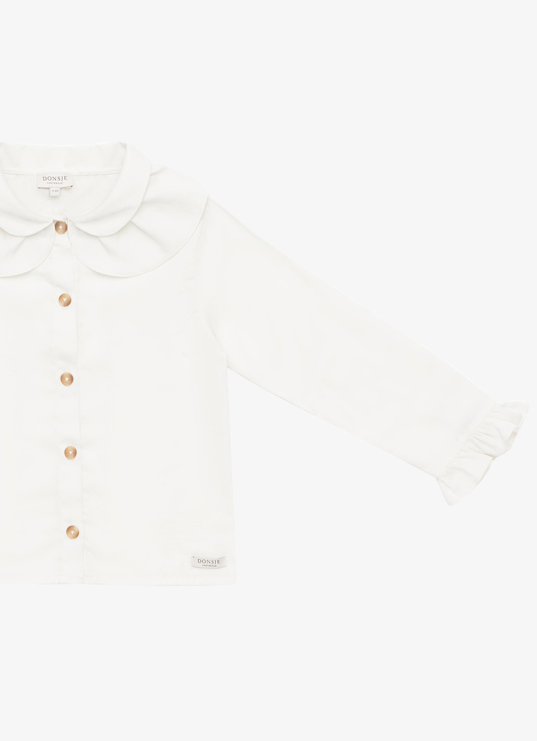 Donsje Amsterdam Nien blouse met volant - detail gebroken wit