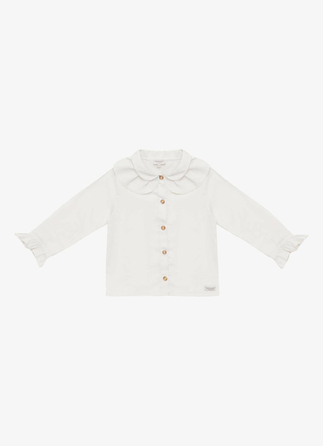 Donsje Amsterdam Nien blouse met volant - voorkant 2 gebroken wit