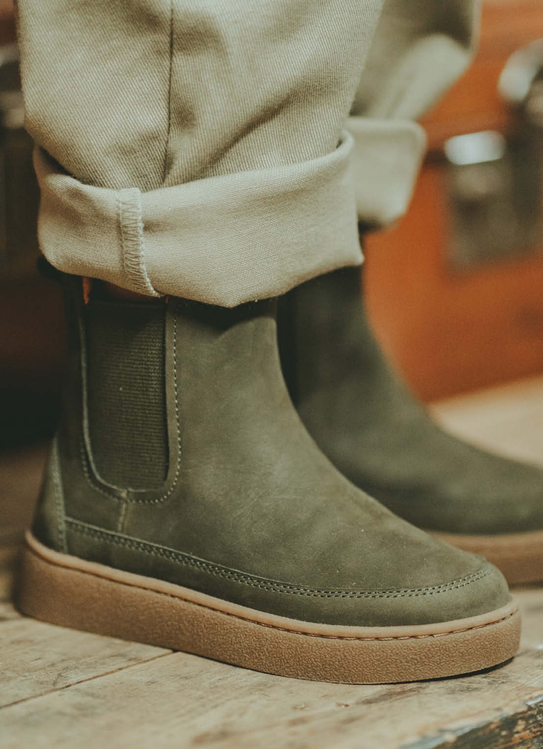 Donsje Amsterdam Ojeh Boots - voorkant 4 bronsgroen
