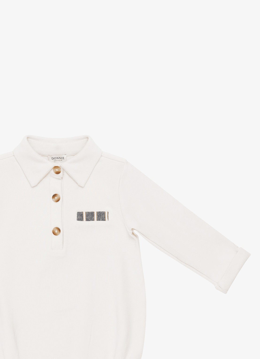 Donsje Amsterdam Olivar romper van katoen - detail beige