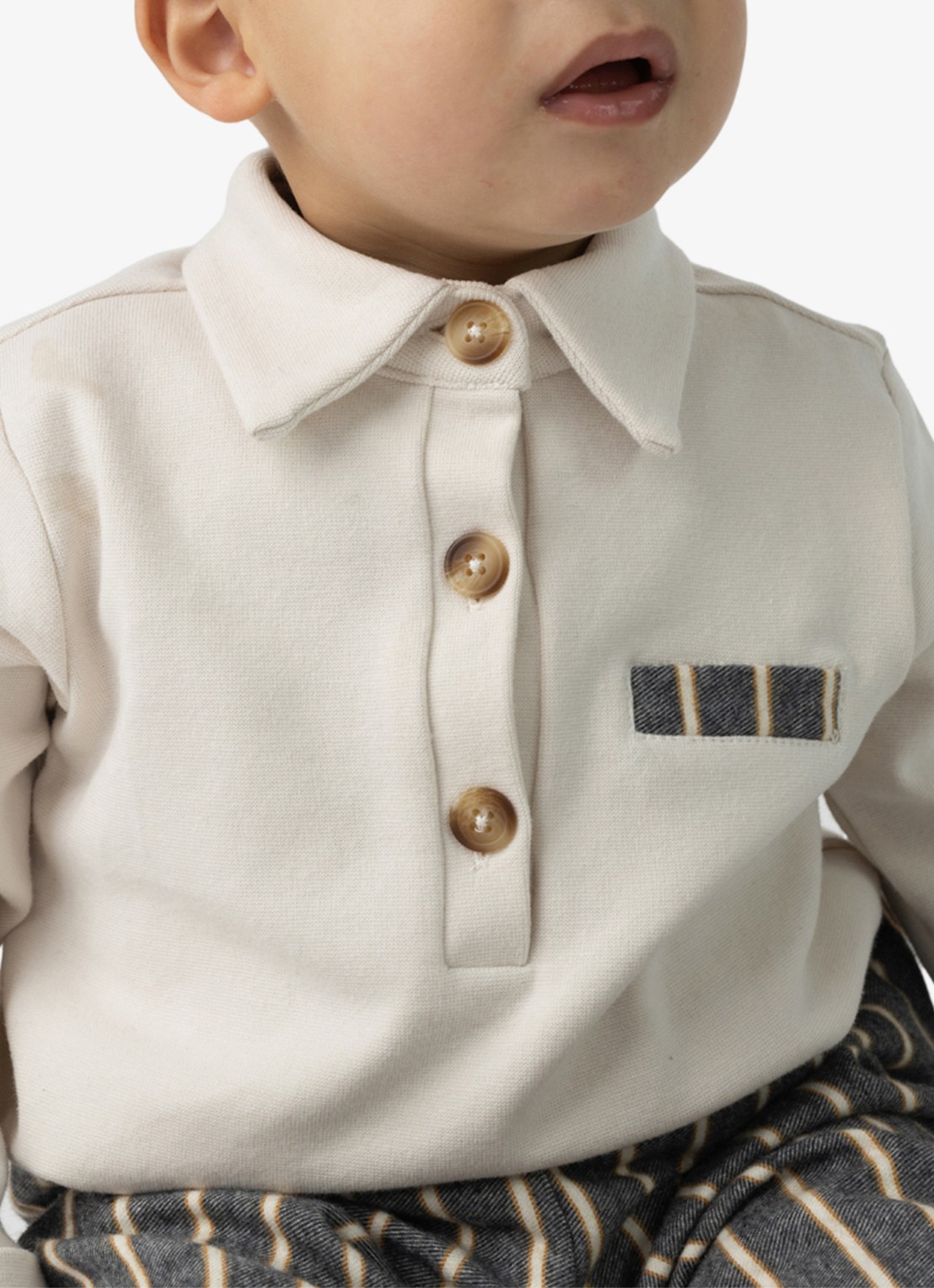 Donsje Amsterdam Olivar romper van katoen - voorkant 3 beige