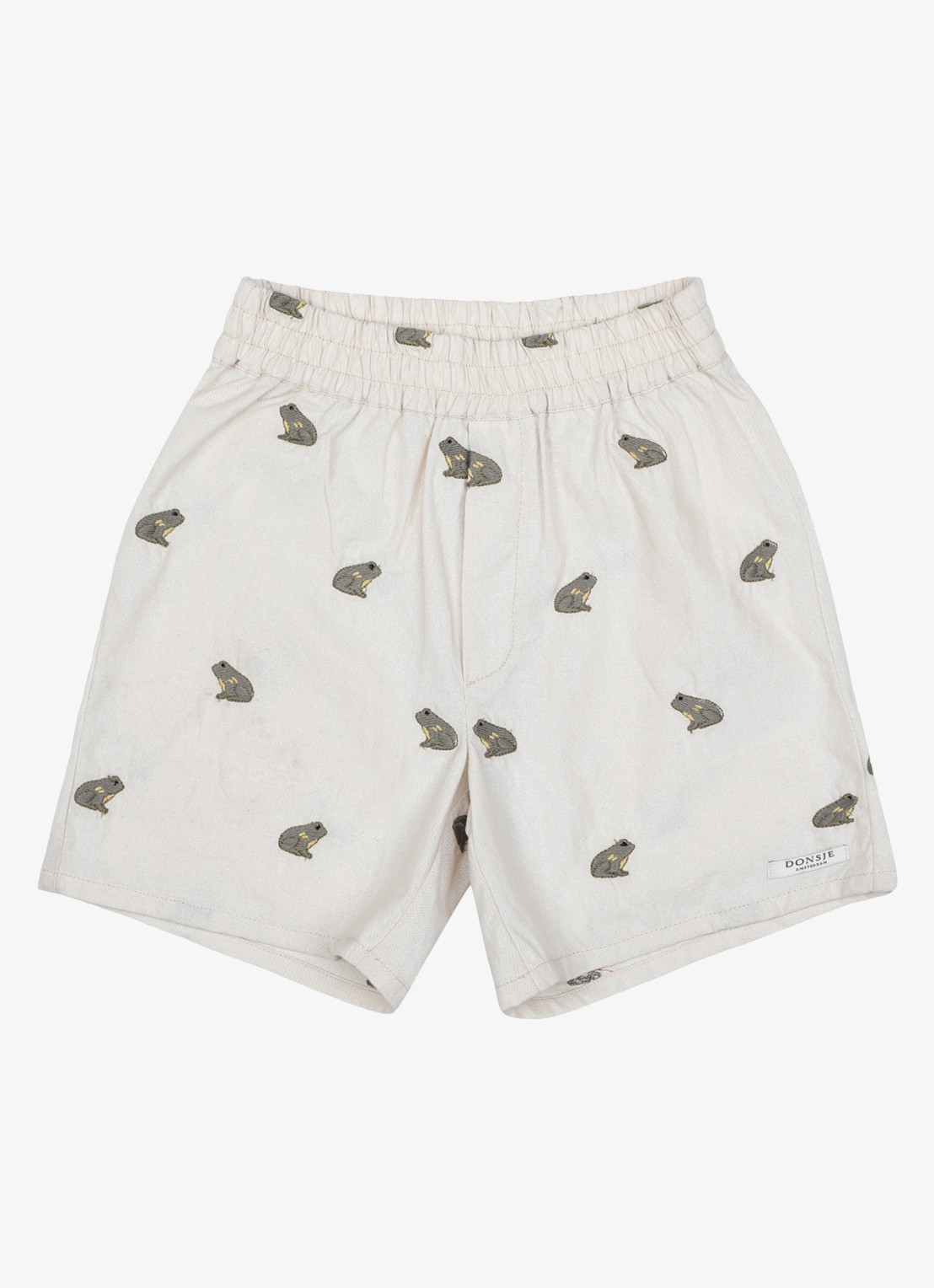 Donsje Amsterdam Olivier Frogs korte broek van linnen  - voorkant 2 wit