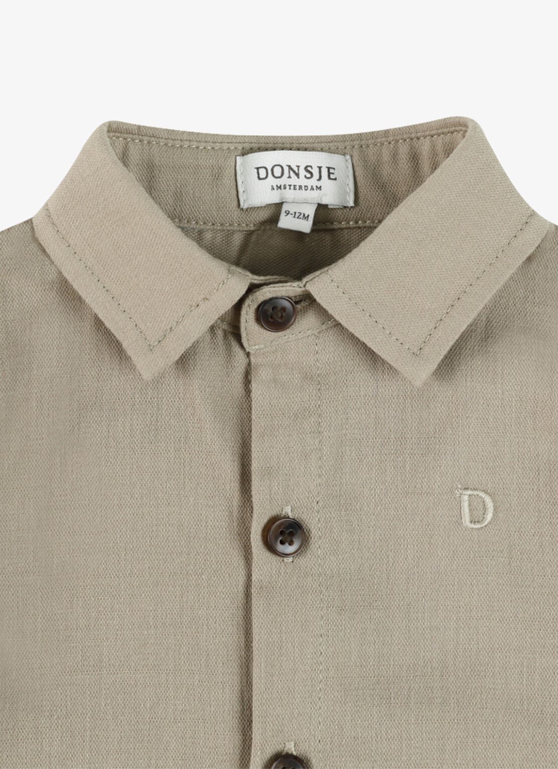 Donsje Amsterdam Overhemd met borduring - detail 4 taupe