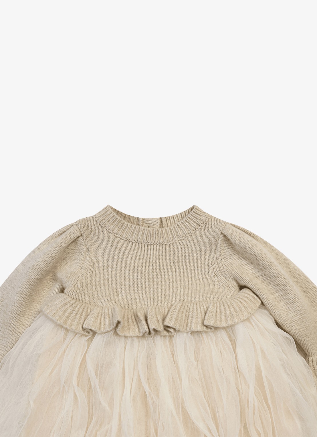 Donsje Amsterdam Paulien jurk met tule - detail 3 naturel