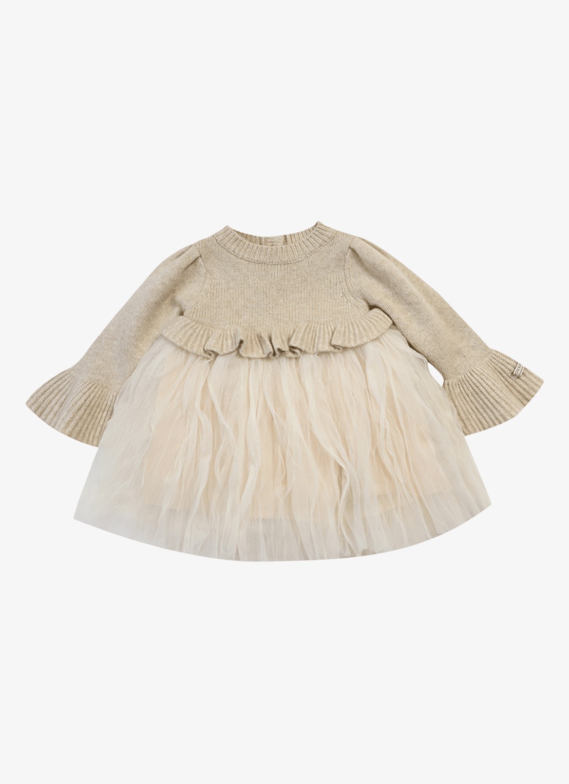 Donsje Amsterdam Paulien jurk met tule - voorkant 2 naturel