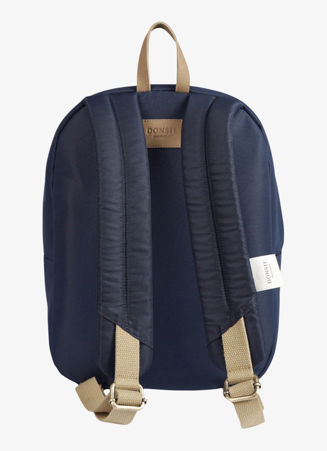 Donsje Amsterdam Pibbe Koala rugzak met leren details - achterkant donkerblauw