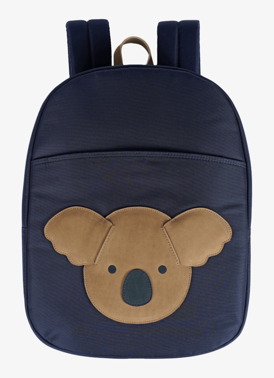 Donsje Amsterdam Pibbe Koala rugzak met leren details - voorkant 2 donkerblauw