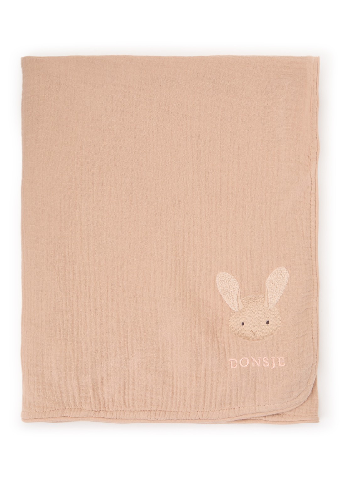 Donsje Amsterdam Ploekie Muslin deken van katoen 115 x 115 cm - voorkant roze