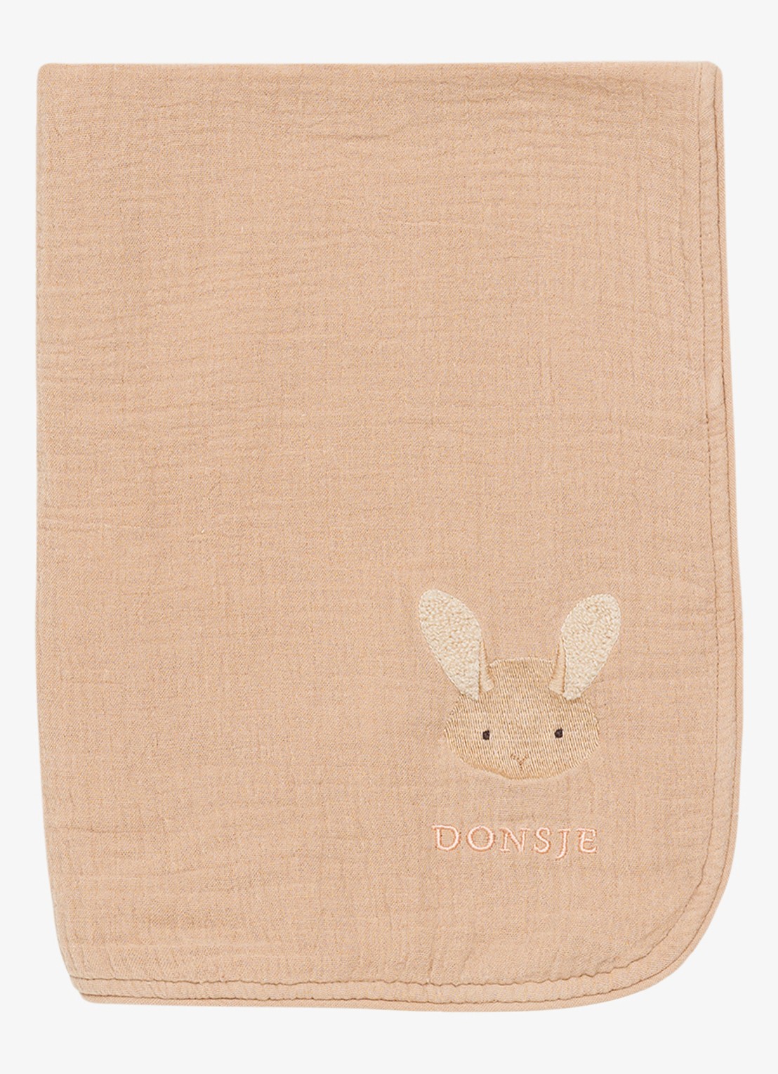 Donsje Amsterdam Ploekie Muslin deken van katoen 115 x 115 cm - achterkant 3 zalmroze