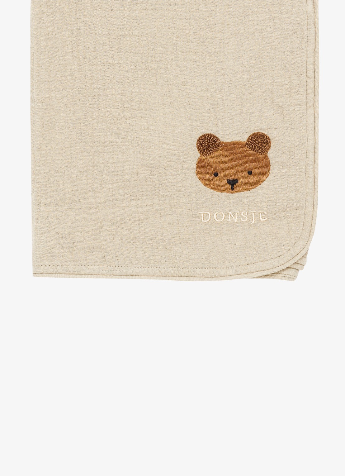 Donsje Amsterdam Ploekie S hydrofiele doek van katoen 60 x 60 cm - detail 3 taupe