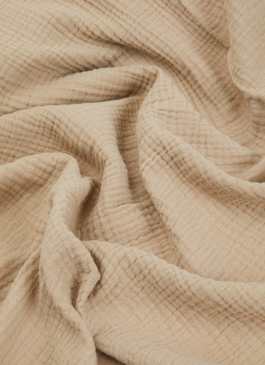 Donsje Amsterdam Ploekie XL wiegdeken 115 x 115 cm  - detail 2 taupe