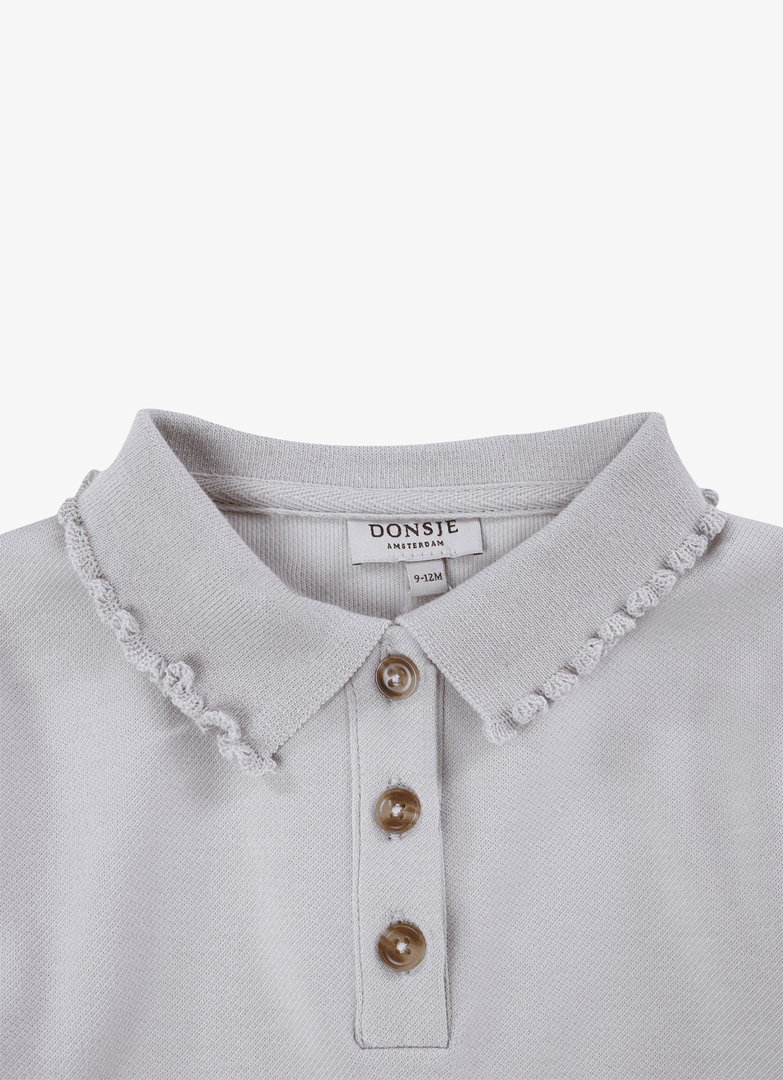 Donsje Amsterdam Pluimpje vest met kraag - detail beige