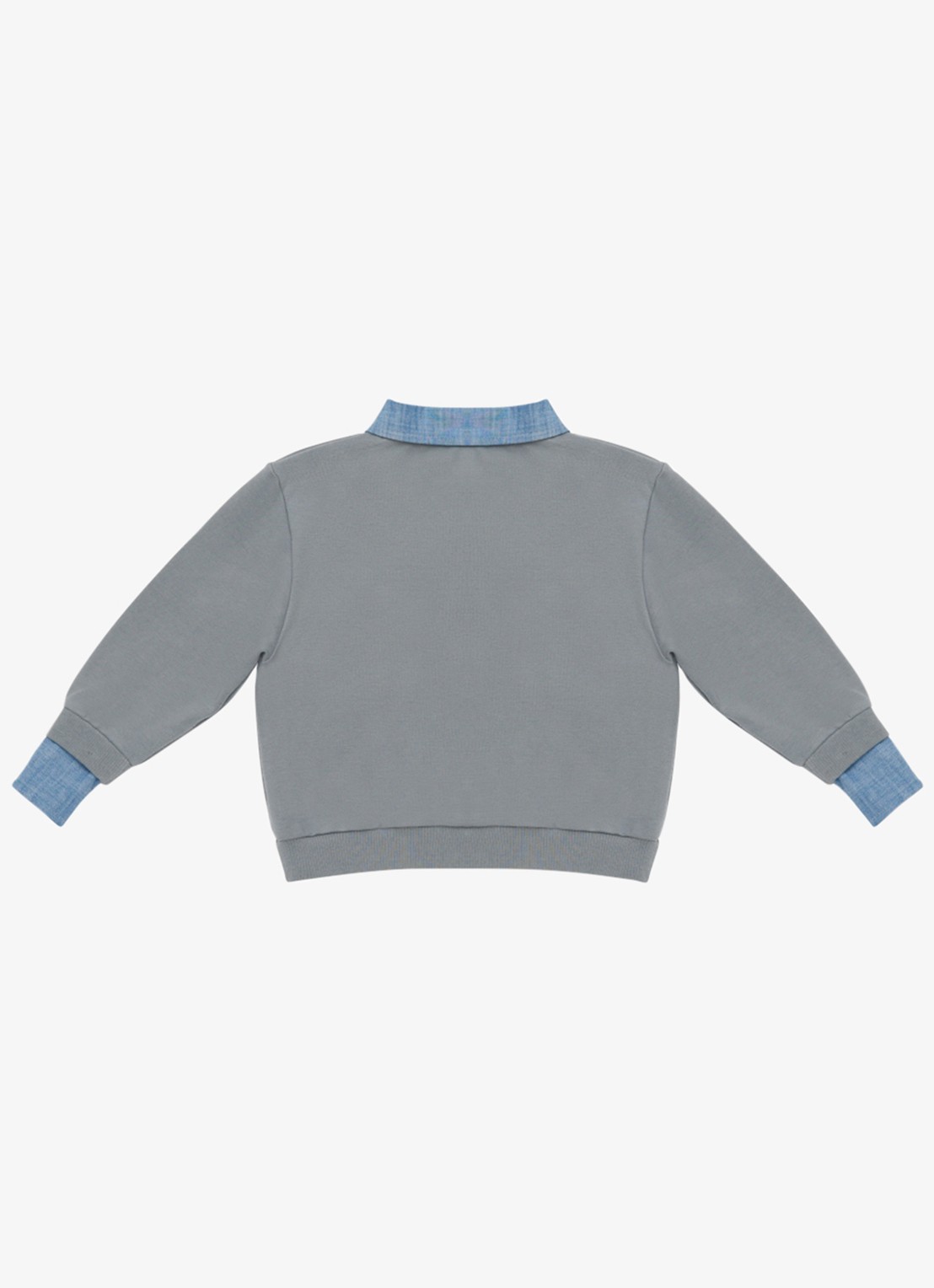 Donsje Amsterdam Priem sweater met polokraag - achterkant lichtgrijs