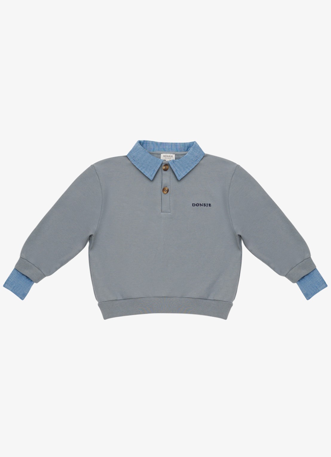Donsje Amsterdam Priem sweater met polokraag - voorkant 2 lichtgrijs