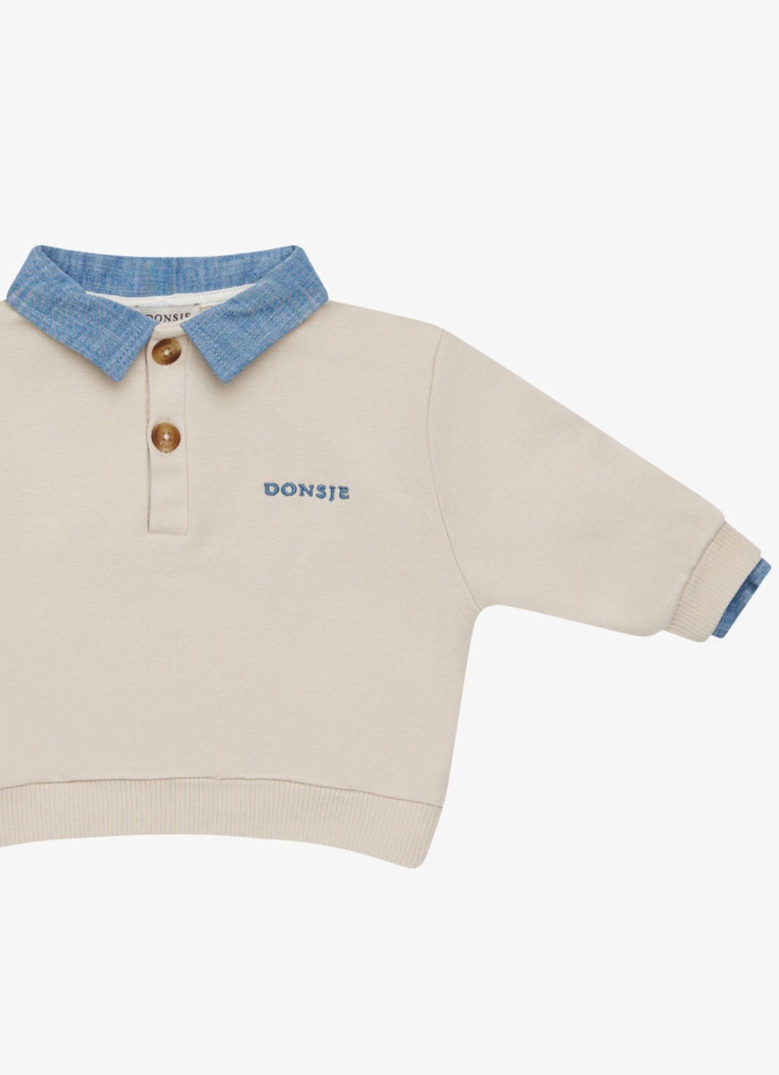 Donsje Amsterdam Priem sweater met polokraag - detail 3 beige