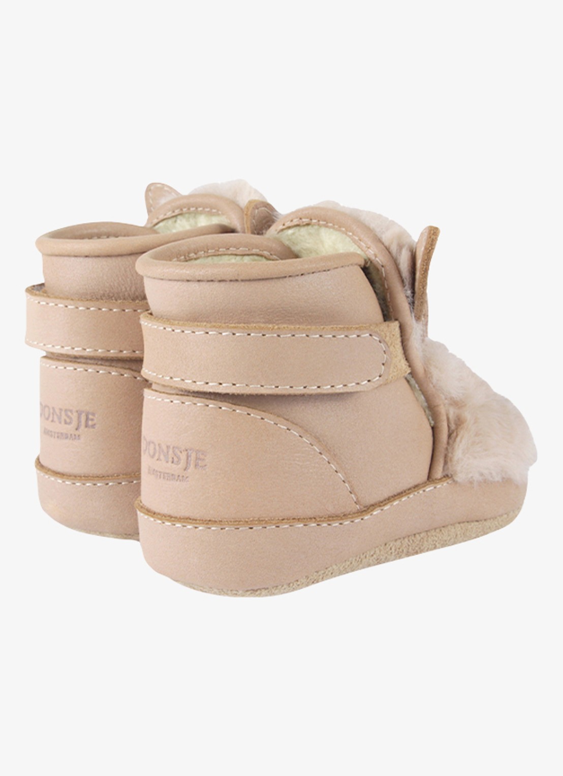Donsje Amsterdam Richy Booties | Fluffy Bunny - achterkant 5 beige
