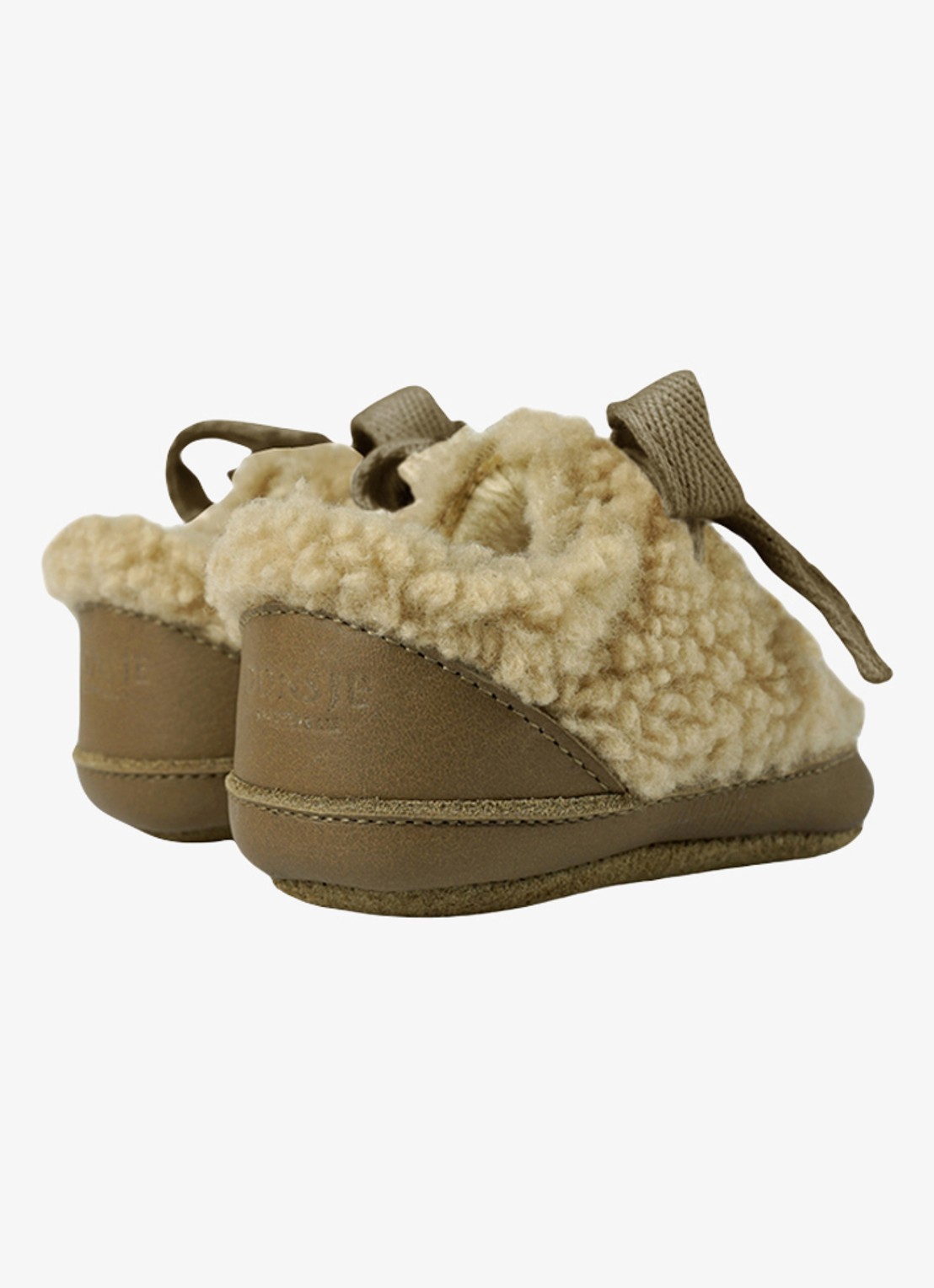 Donsje Amsterdam Rije sneakers met bont - achterkant beige