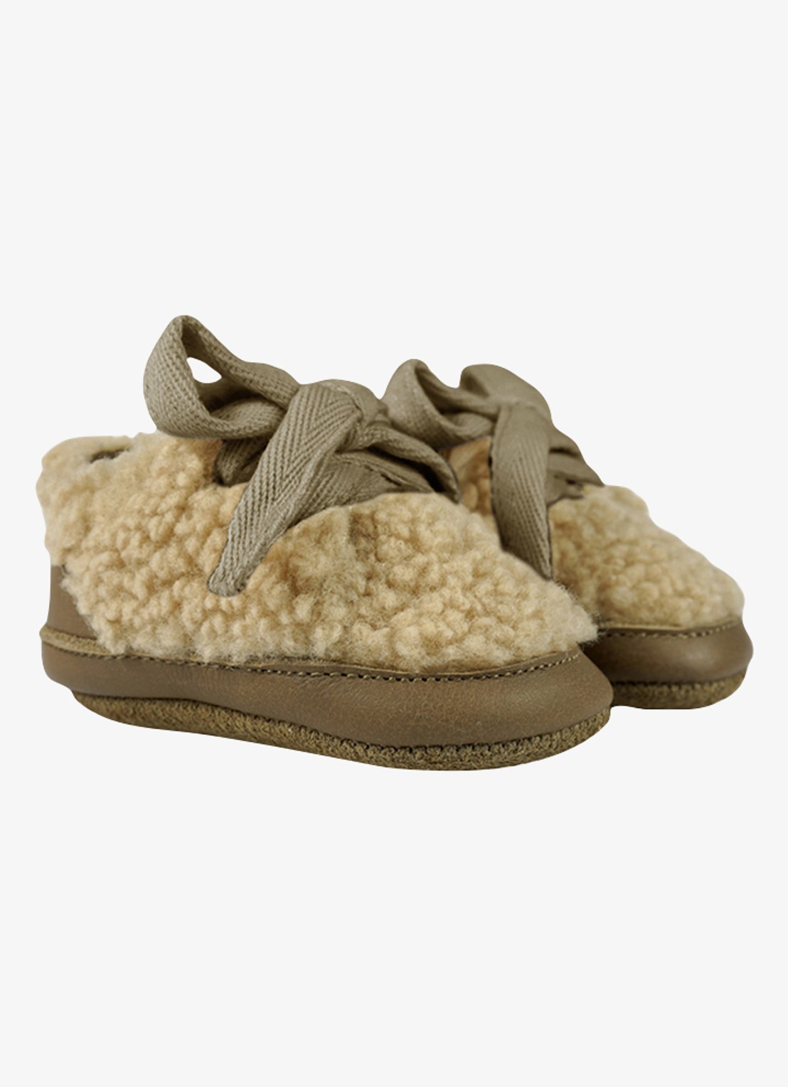 Donsje Amsterdam Rije sneakers met bont - voorkant 3 beige