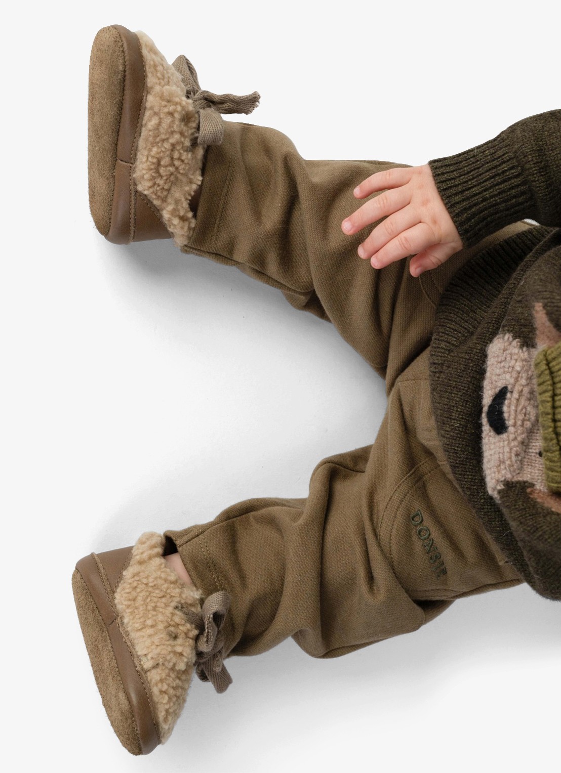 Donsje Amsterdam Rije sneakers met bont - voorkant 4 beige