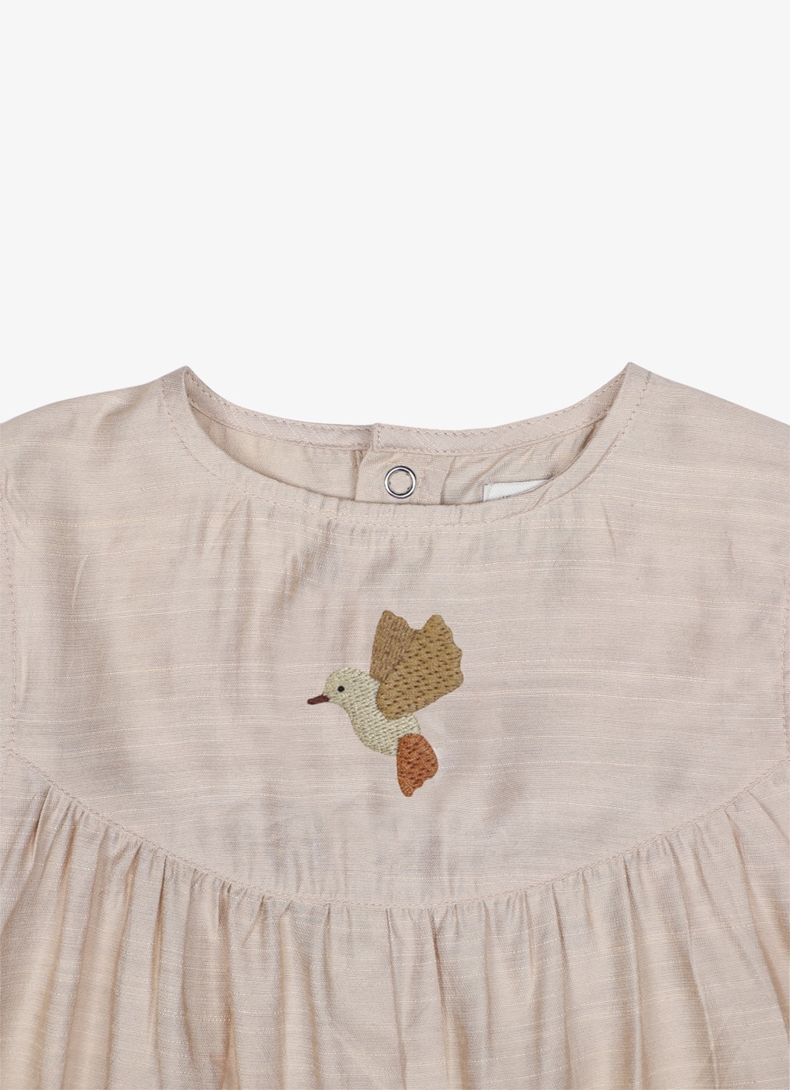Donsje Amsterdam Sabla Hummingbird playsuit met borduring - detail taupe