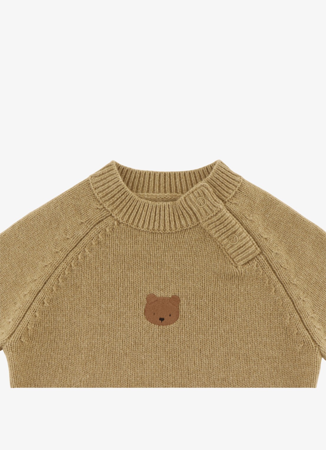 Donsje Amsterdam Sibbe fijngebreide trui van merino wol - detail beige