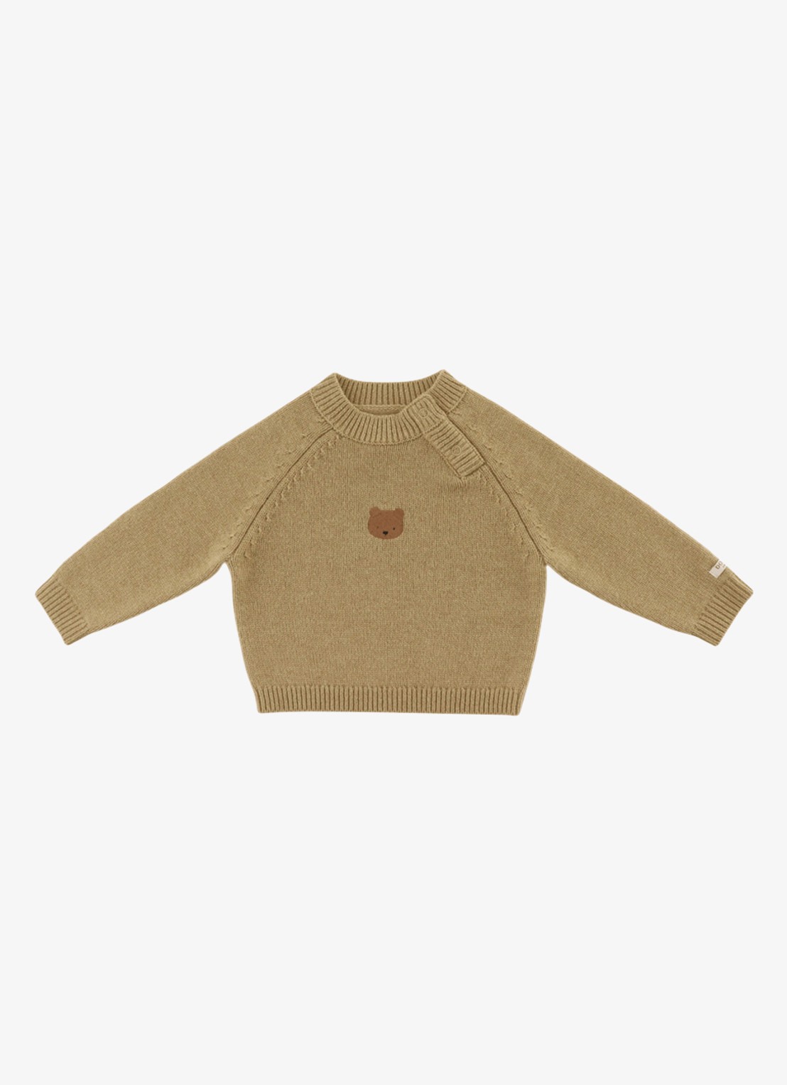 Donsje Amsterdam Sibbe fijngebreide trui van merino wol - voorkant 4 beige