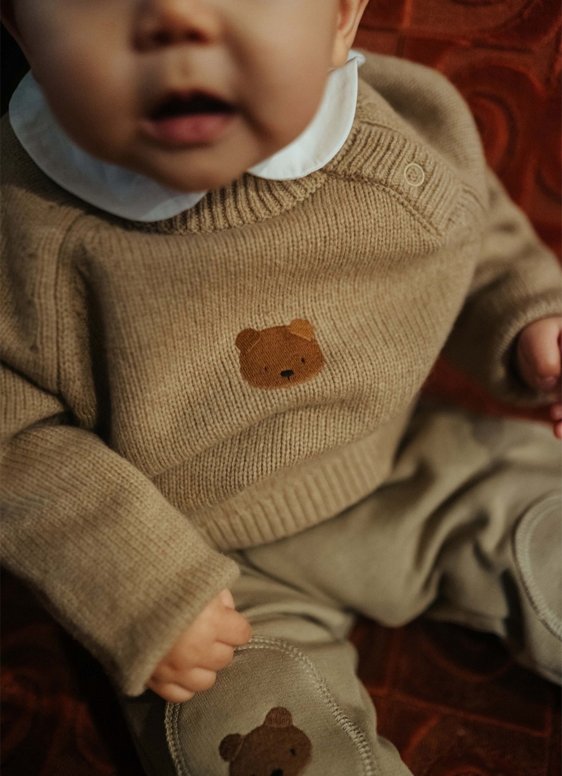 Donsje Amsterdam Sibbe fijngebreide trui van merino wol - voorkant 5 beige