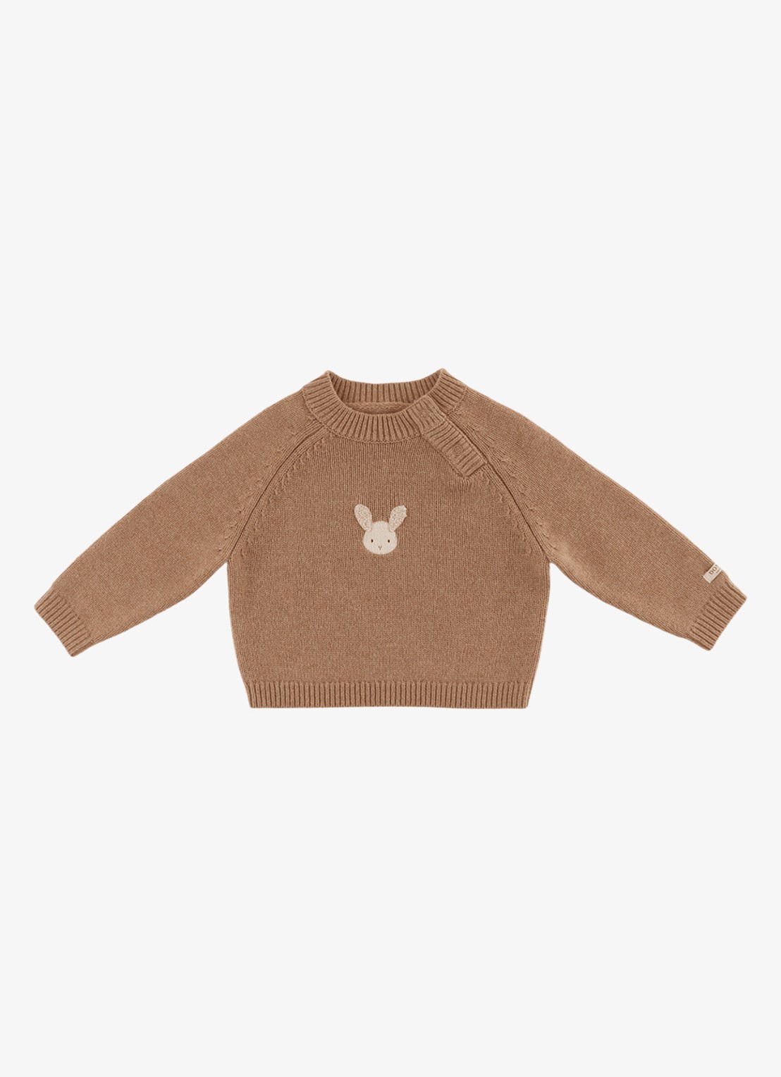 Donsje Amsterdam Sibbe Merino Wool Sweater | Fluffy Bunny - voorkant hazelnootbruin