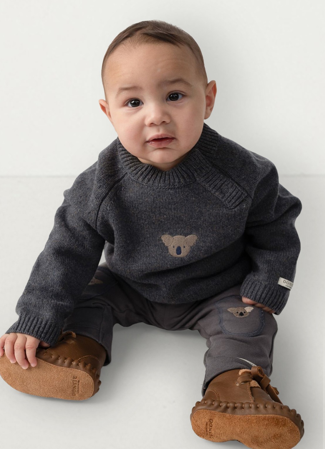 Donsje Amsterdam Sibbe Merino Wool Sweater | Koala - voorkant 5 grijs