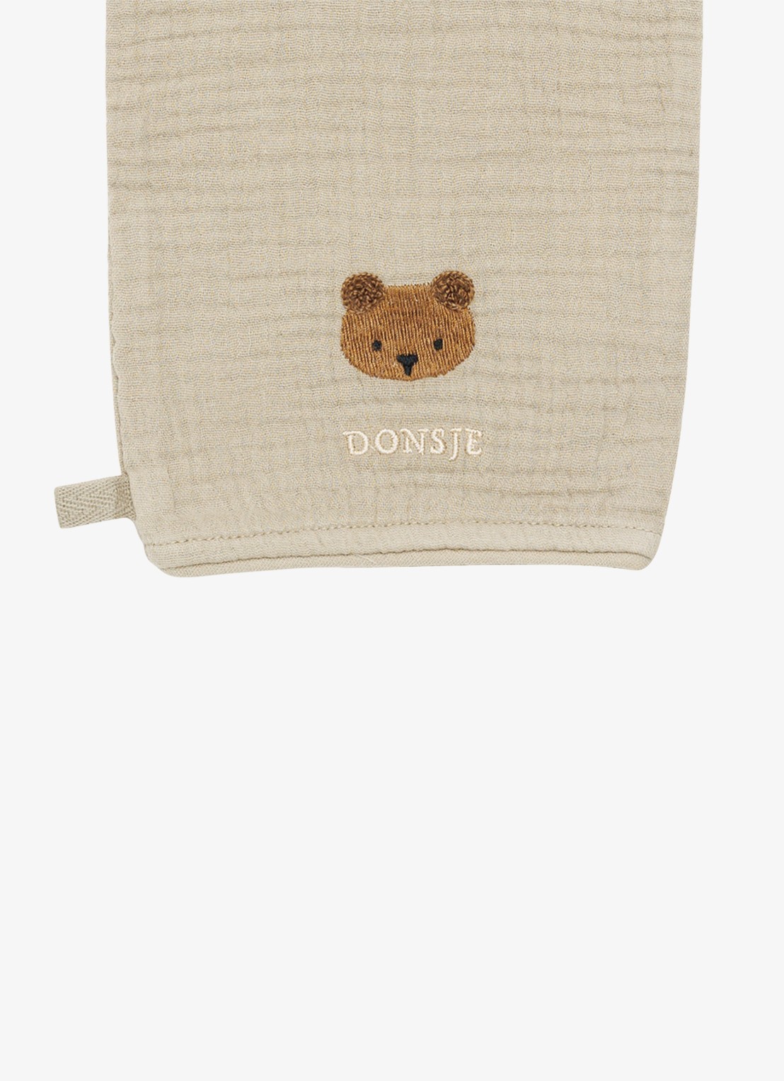 Donsje Amsterdam Sieby Washcloth | Bear - achterkant 3 taupe