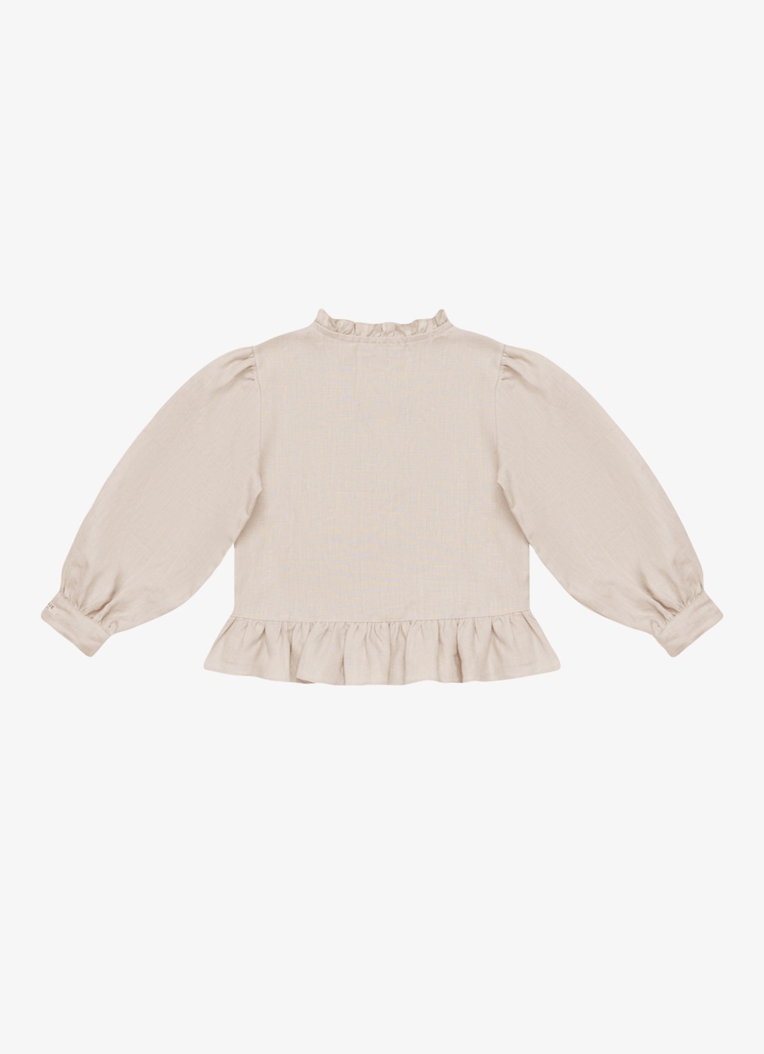 Donsje Amsterdam Siles blouse met borduring in llinnenblend - achterkant 2 beige