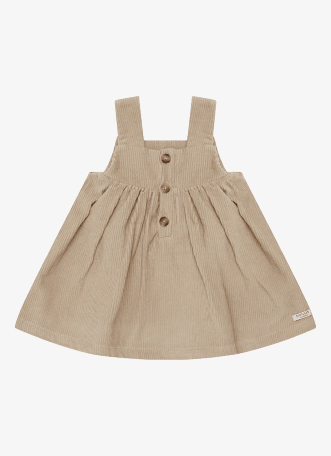 Donsje Amsterdam Thewa jurk van corduroy - voorkant beige