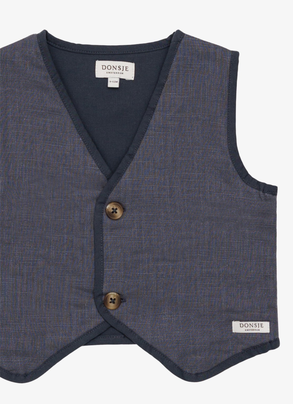Donsje Amsterdam Thijn gilet in linnenblend - detail 4 grijs