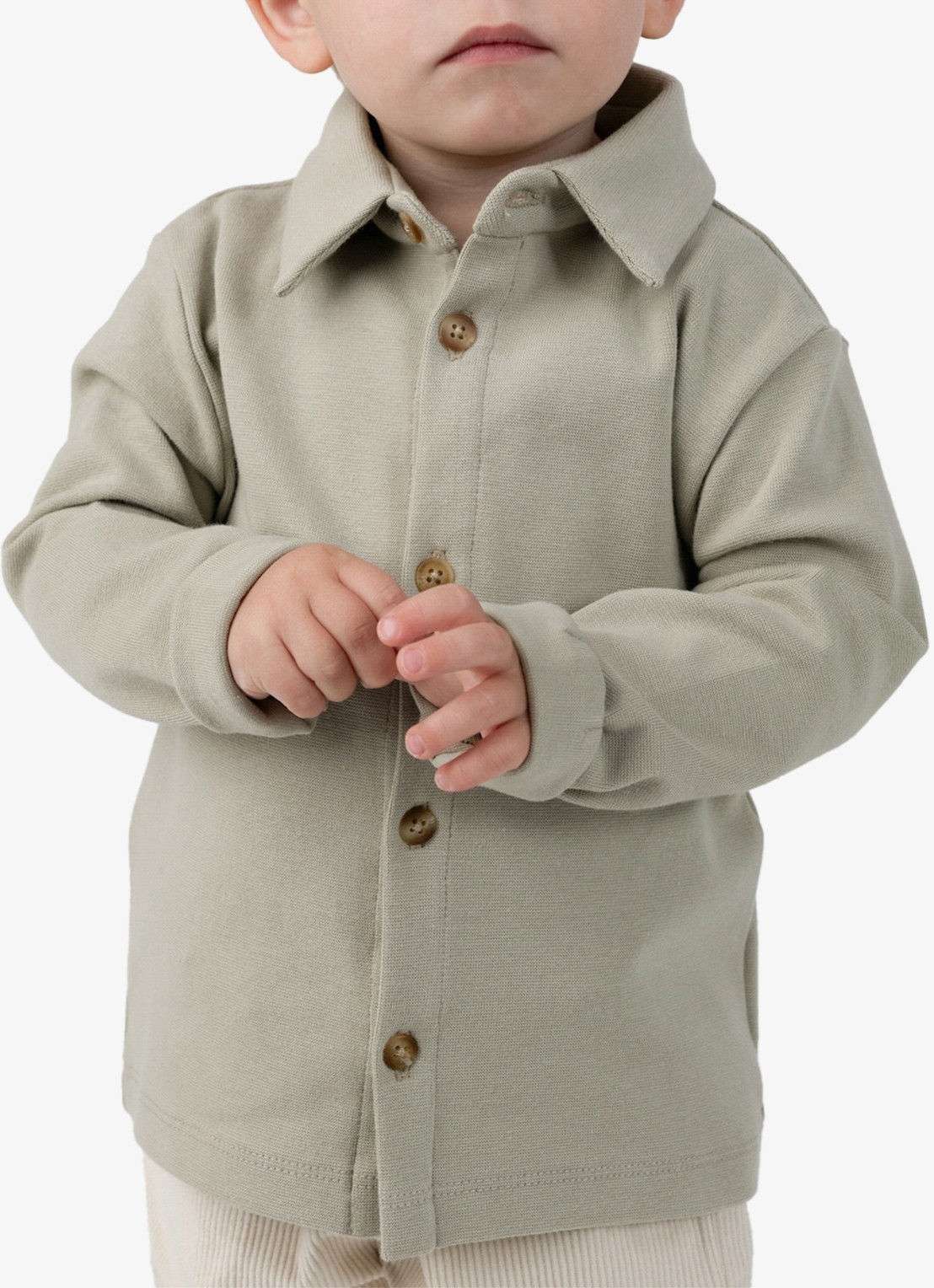 Donsje Amsterdam Touten overhemd in katoenblend - detail olijfgroen