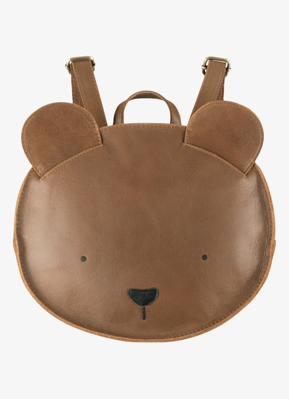 Donsje Amsterdam Umi Bear rugzak van leer - voorkant bruin