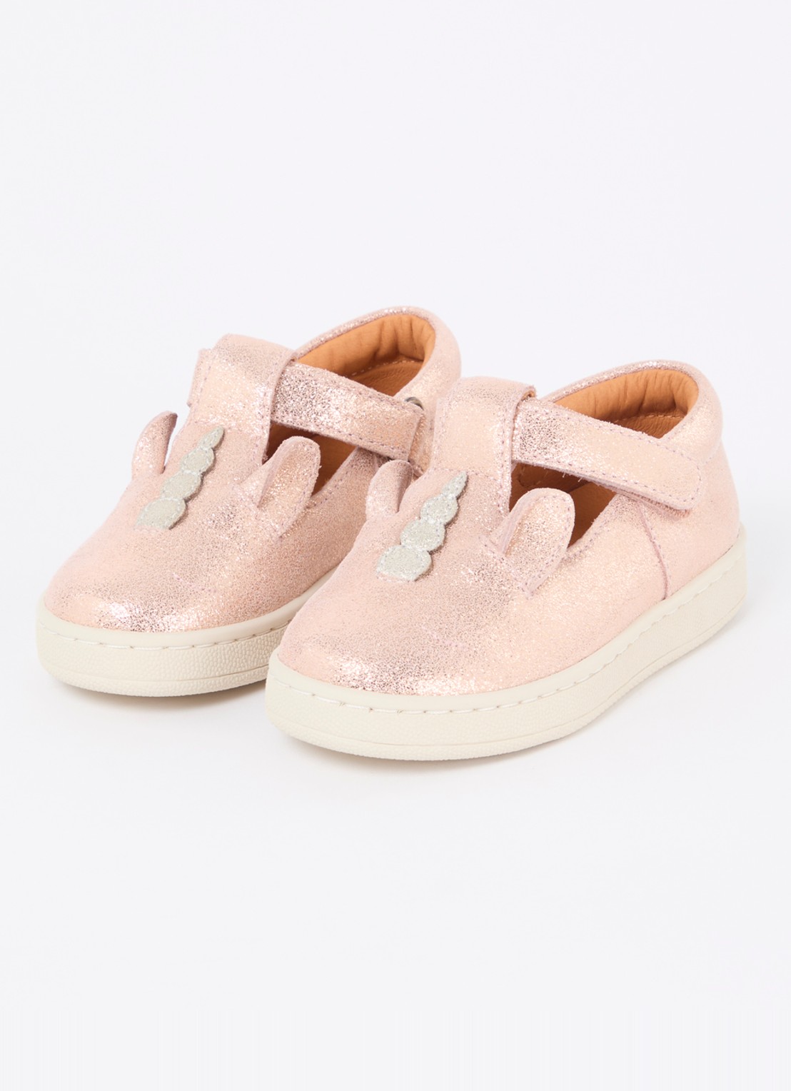 Donsje Amsterdam Unicorn slip-on van leer met metallic finish - voorkant 2 metallic