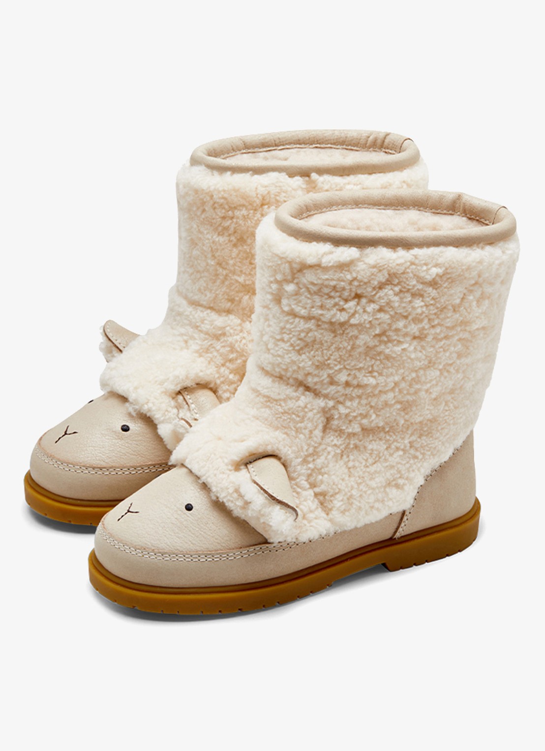 Donsje Amsterdam Wadou boots   lammy - voorkant beige