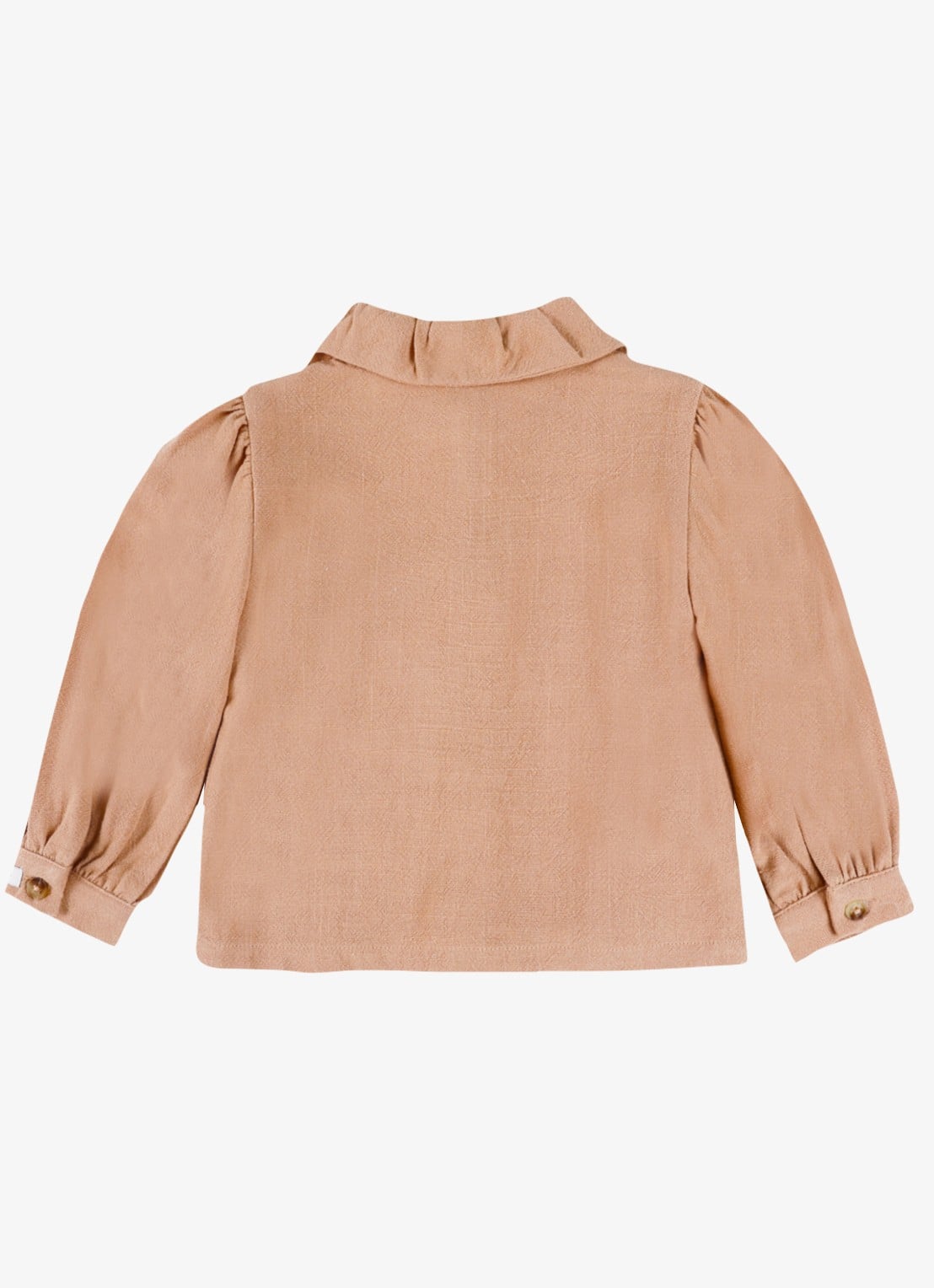 Donsje Amsterdam Winnie blouse met pofmouw - achterkant 2 lichtbruin