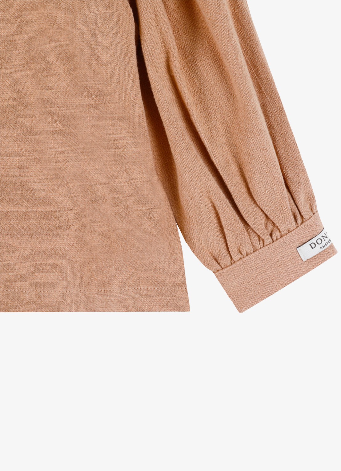 Donsje Amsterdam Winnie blouse met pofmouw - detail 5 lichtbruin