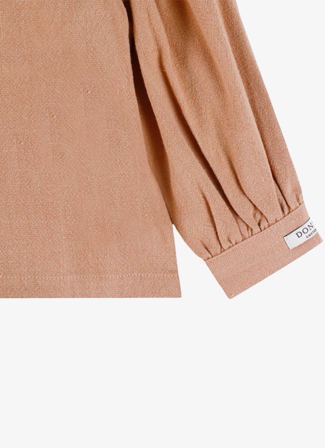 Donsje Amsterdam Winnie blouse met pofmouw - detail 8 lichtbruin