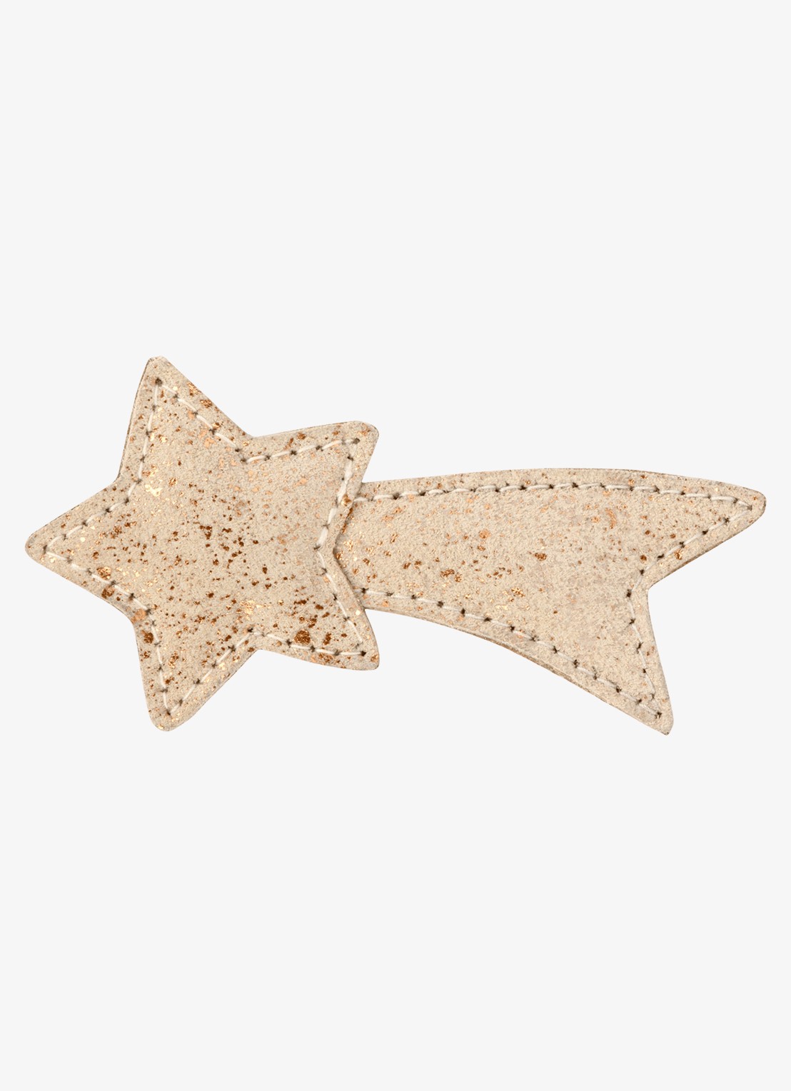 Donsje Amsterdam Wonda Shooting Star haarclip van leer - voorkant 2 gebroken wit