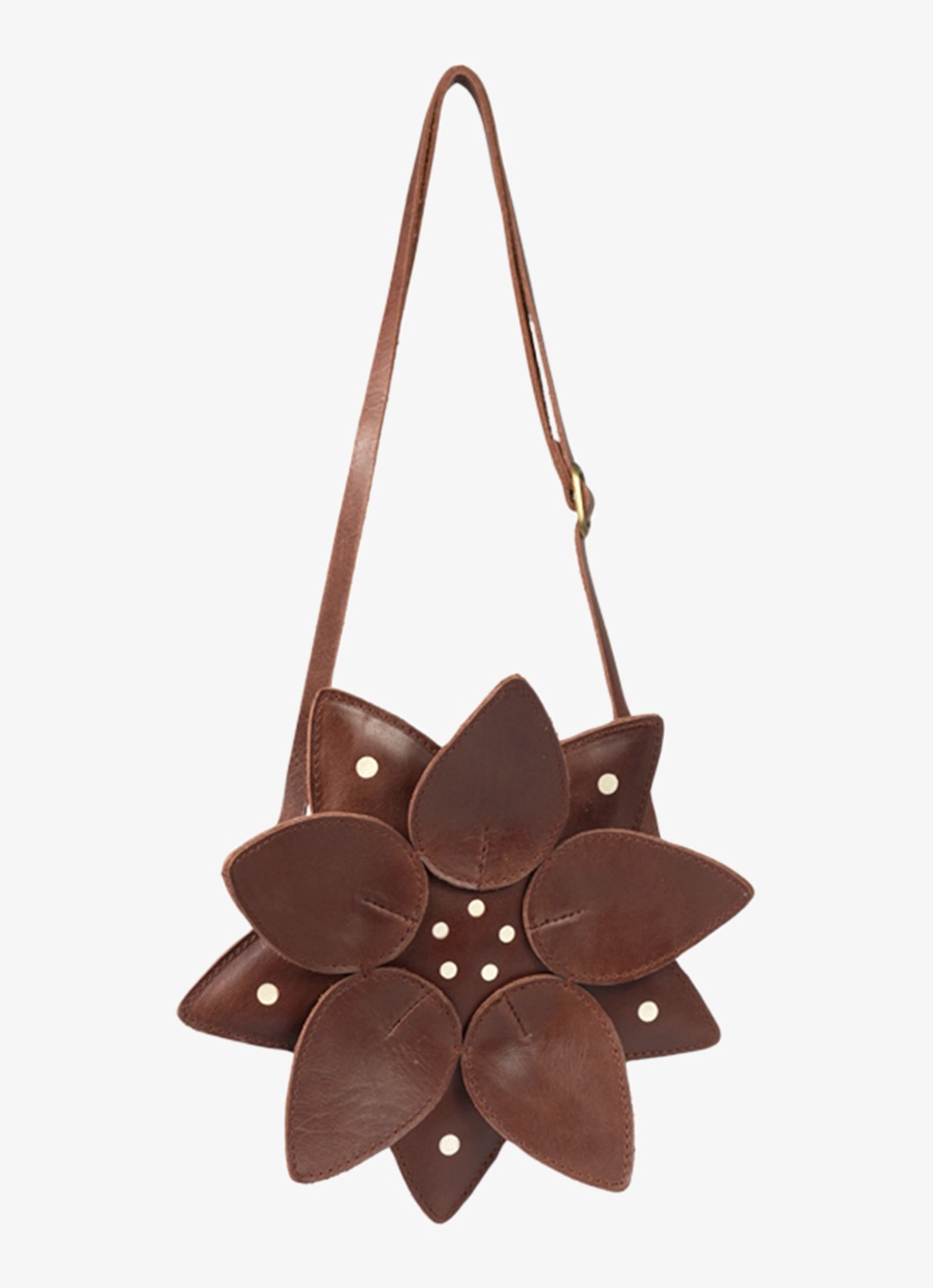 Donsje Amsterdam Wonda Winter Flower crossbodytas van leer - achterkant 3 bordeauxrood