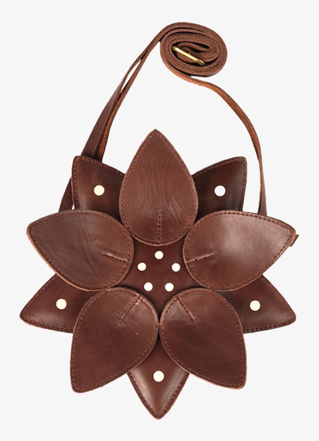 Donsje Amsterdam Wonda Winter Flower crossbodytas van leer - voorkant bordeauxrood