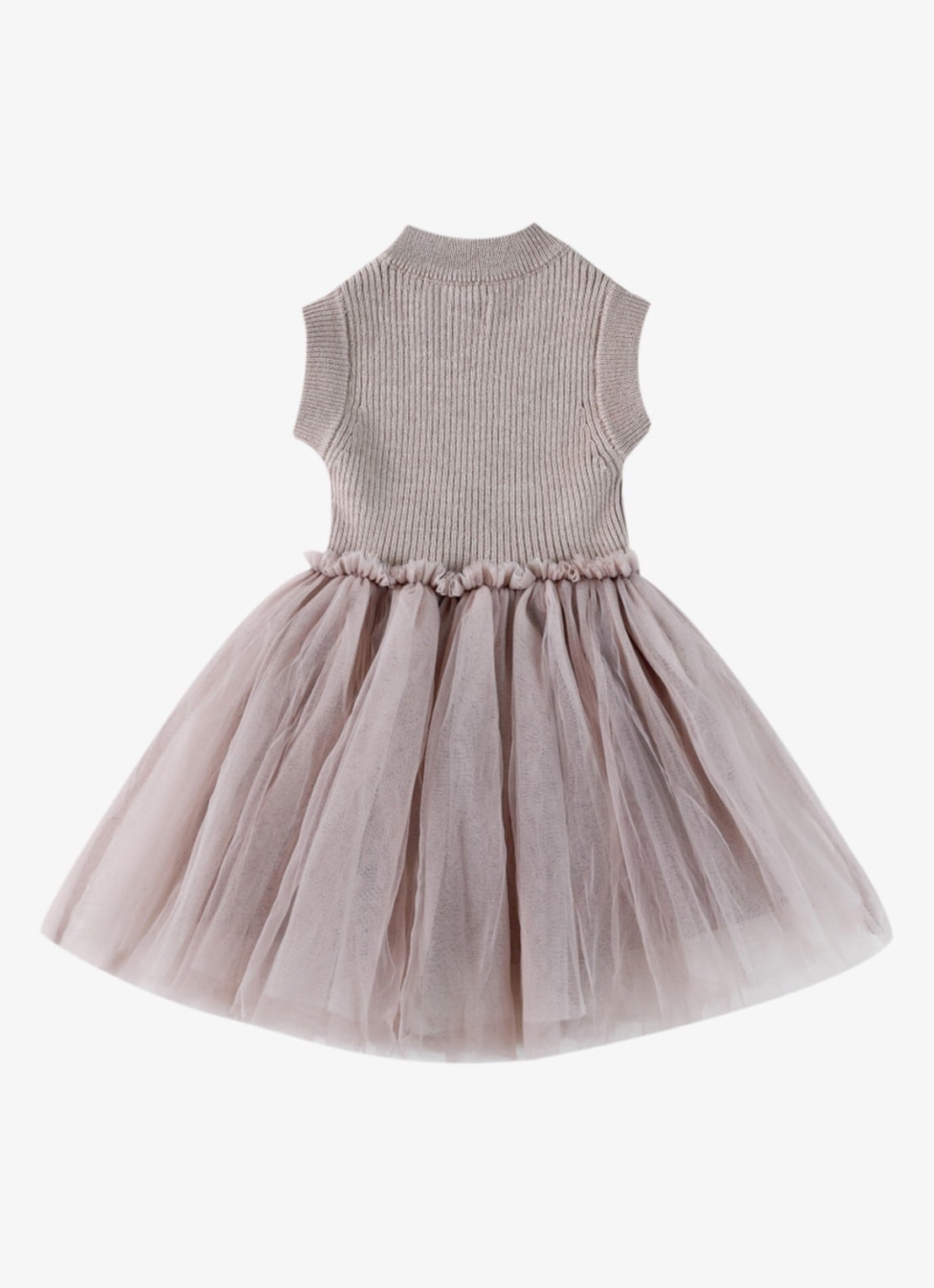 Donsje Amsterdam Xewa jurk met tule - achterkant 3 beige