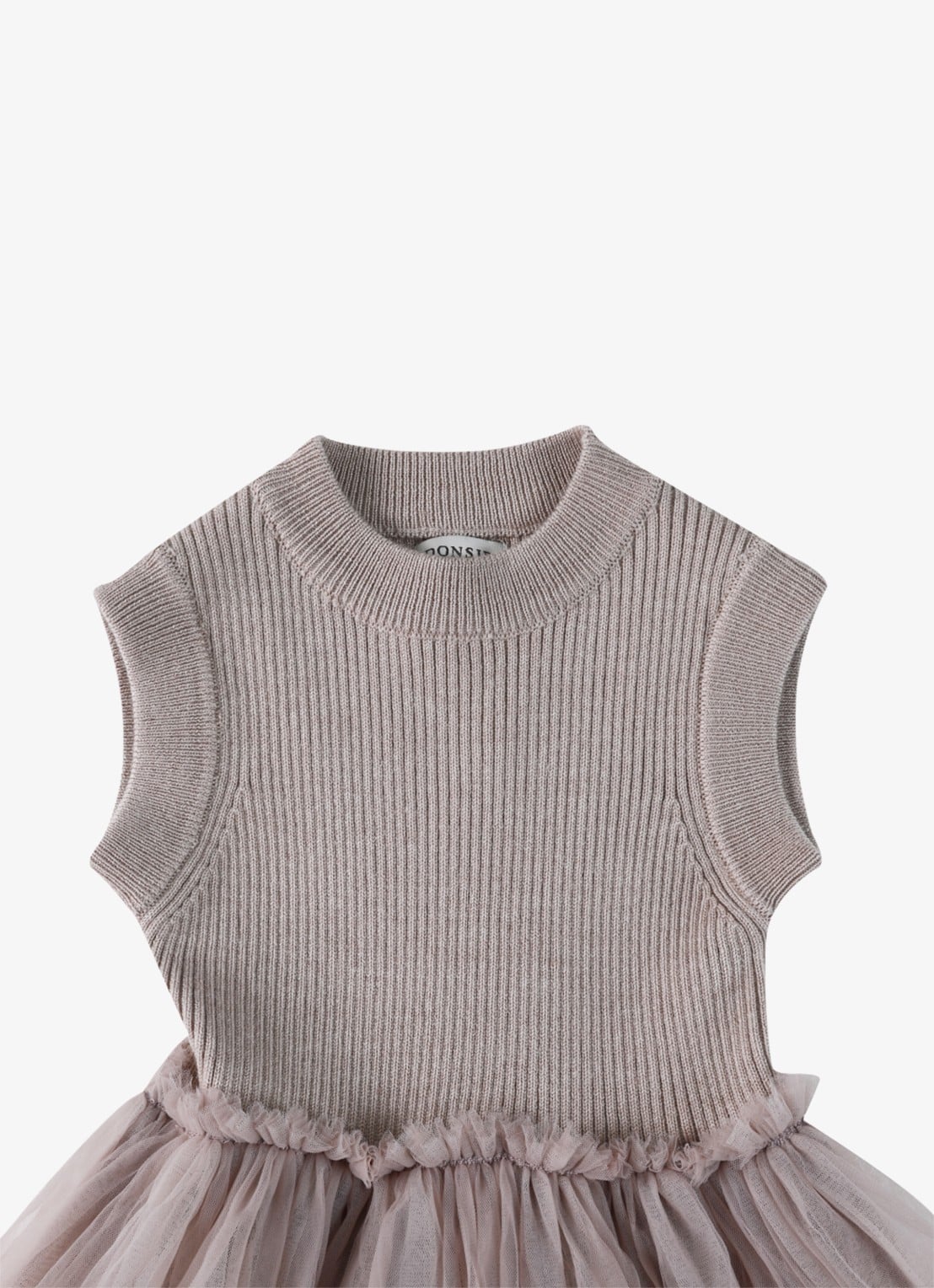 Donsje Amsterdam Xewa jurk met tule - detail beige